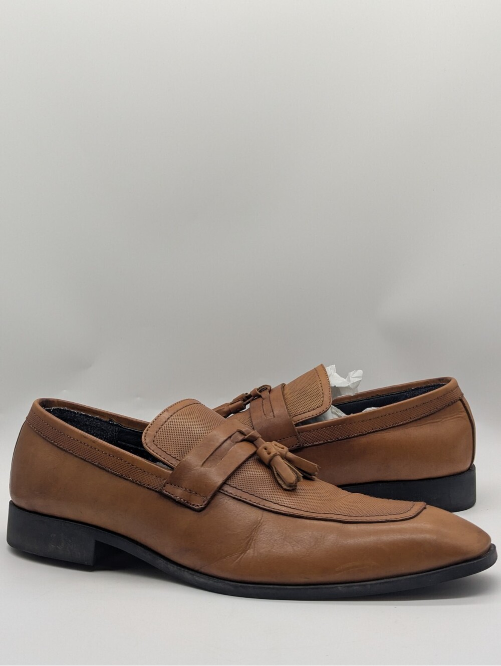 Mens Size 12 - Steve Madden P-talbot Brown Leather Driver Loafer Dress Shoes